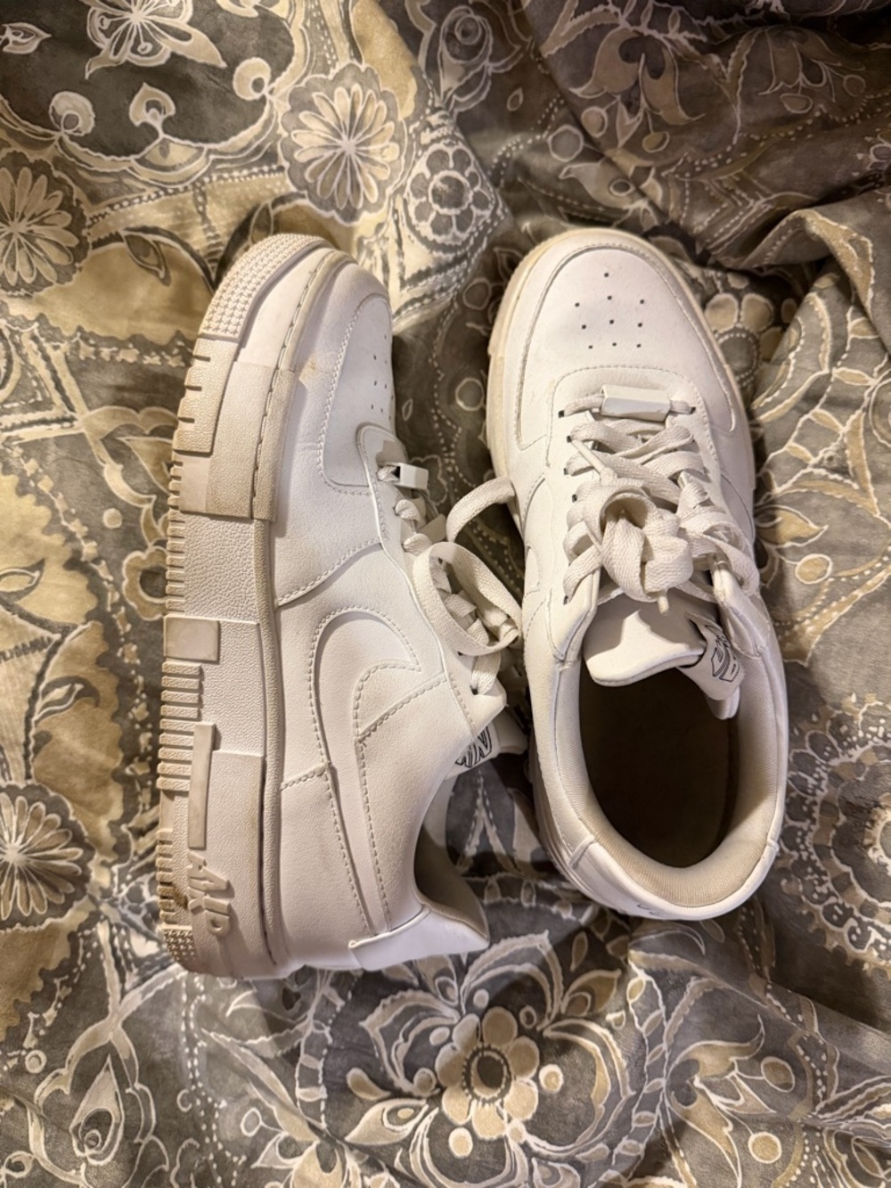 Nike All-White Chunky Platform Air force ones